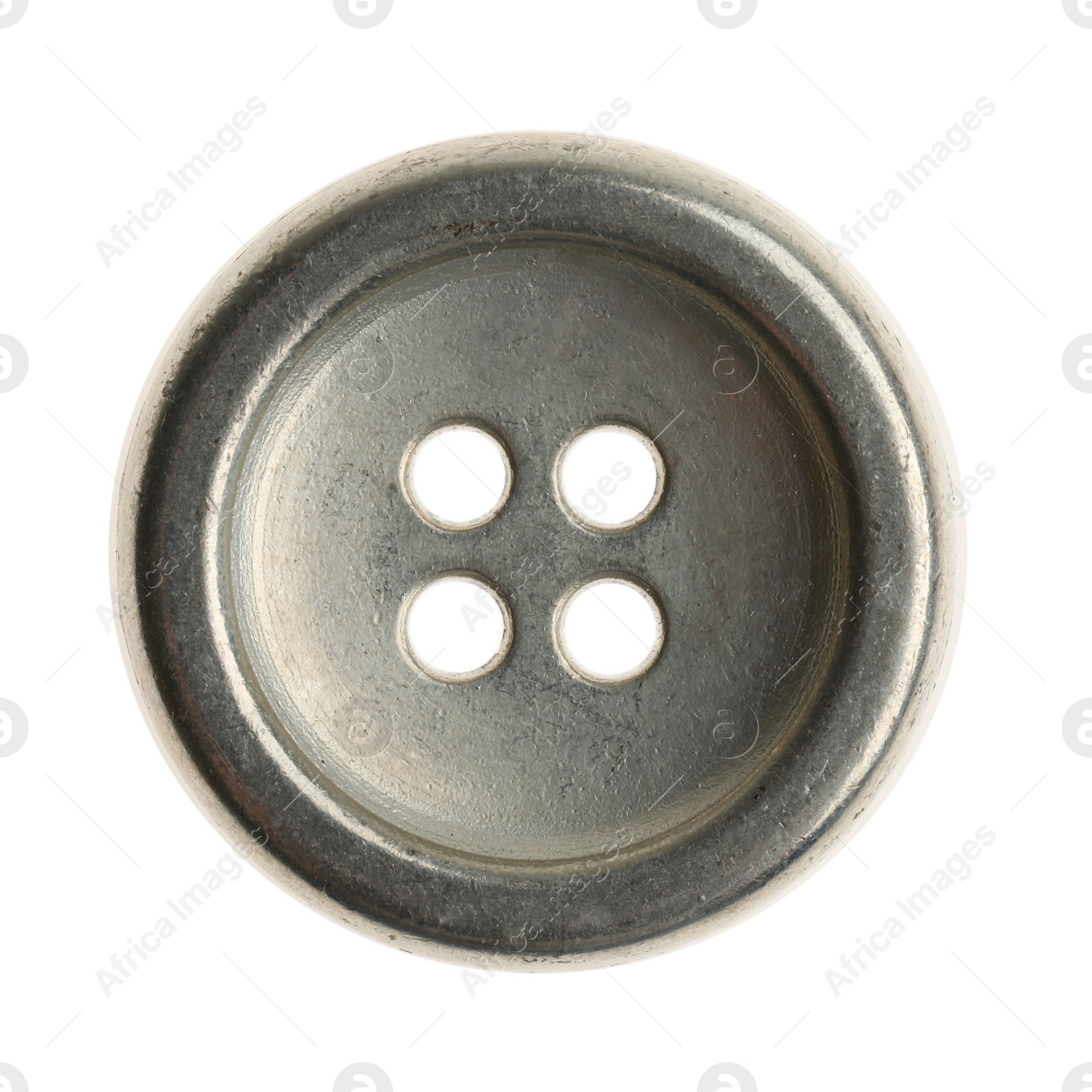 Photo of Shiny metal sewing button isolated on white