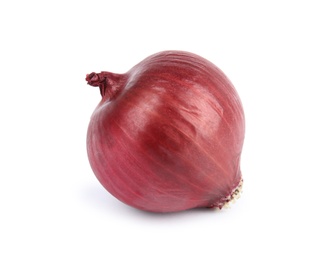 Photo of Fresh whole red onion on white background