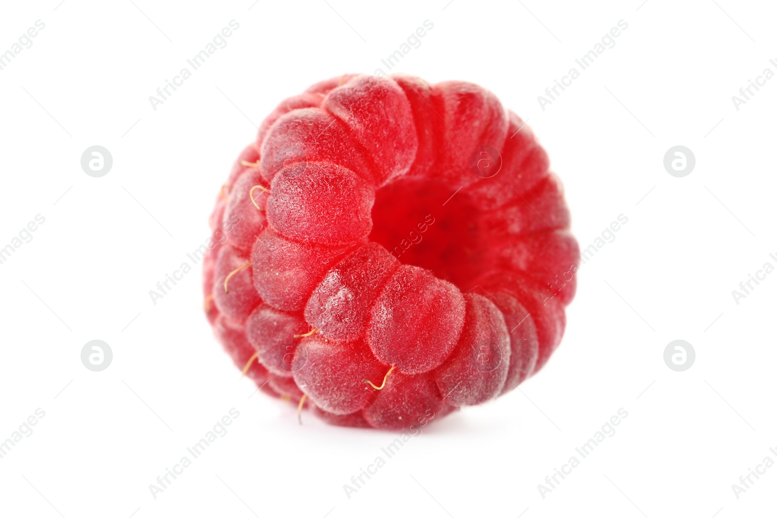 Photo of Delicious fresh ripe raspberry on white background