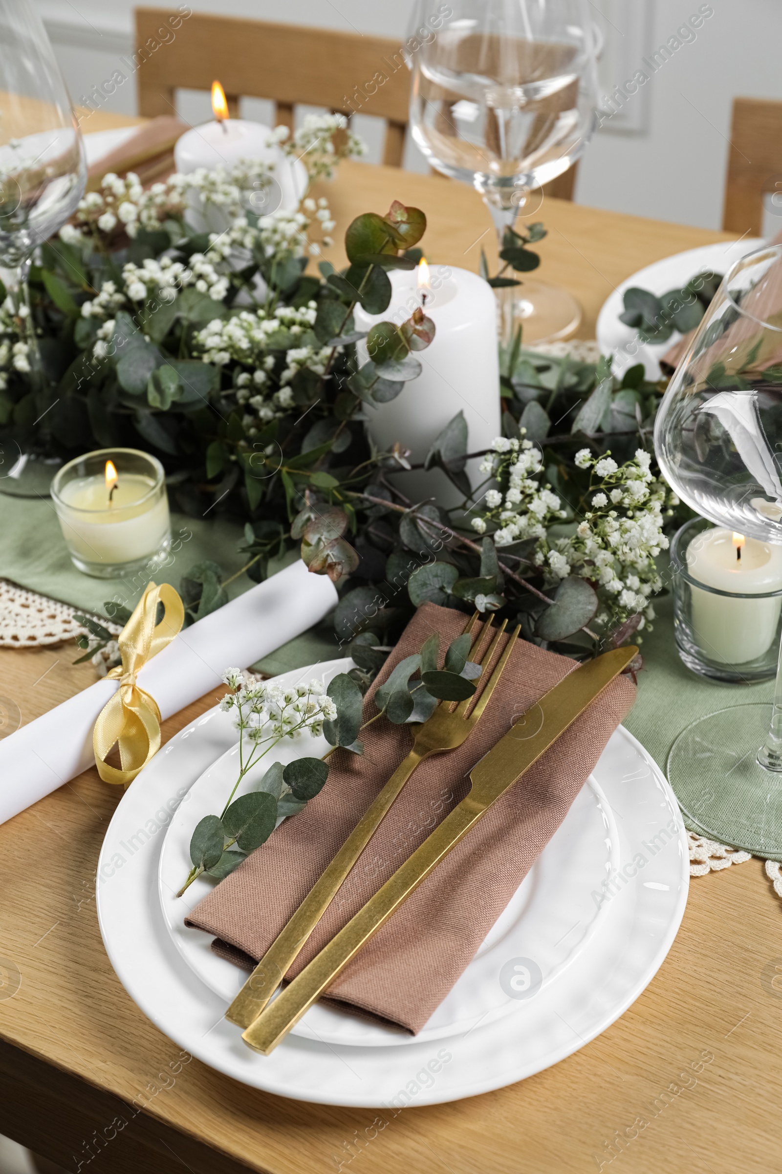 Photo of Stylish elegant table setting for festive dinner