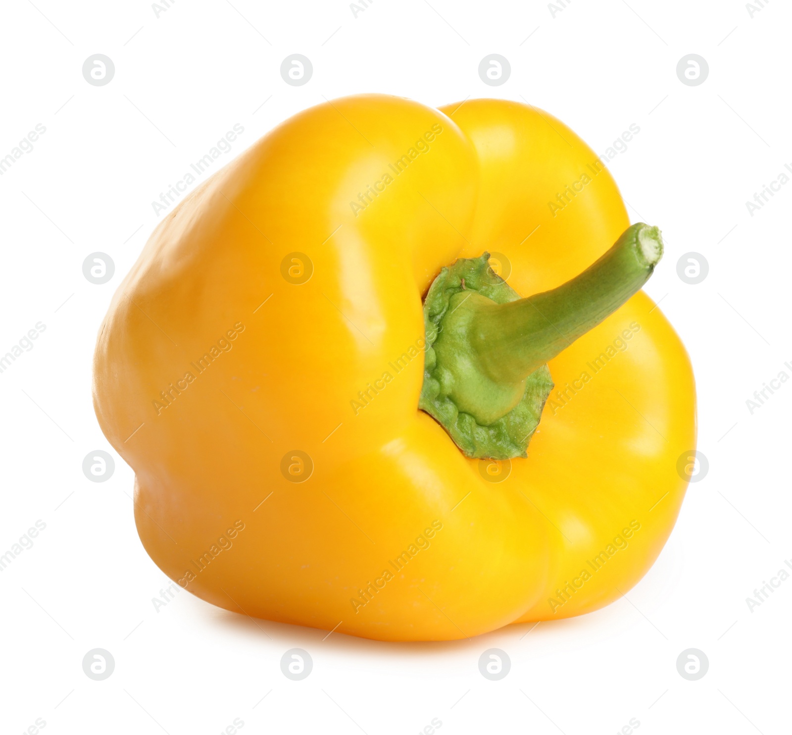 Photo of Fresh raw yellow bell pepper isolated on white