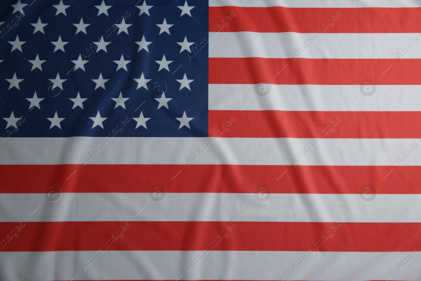 Photo of Flag of USA as background, top view