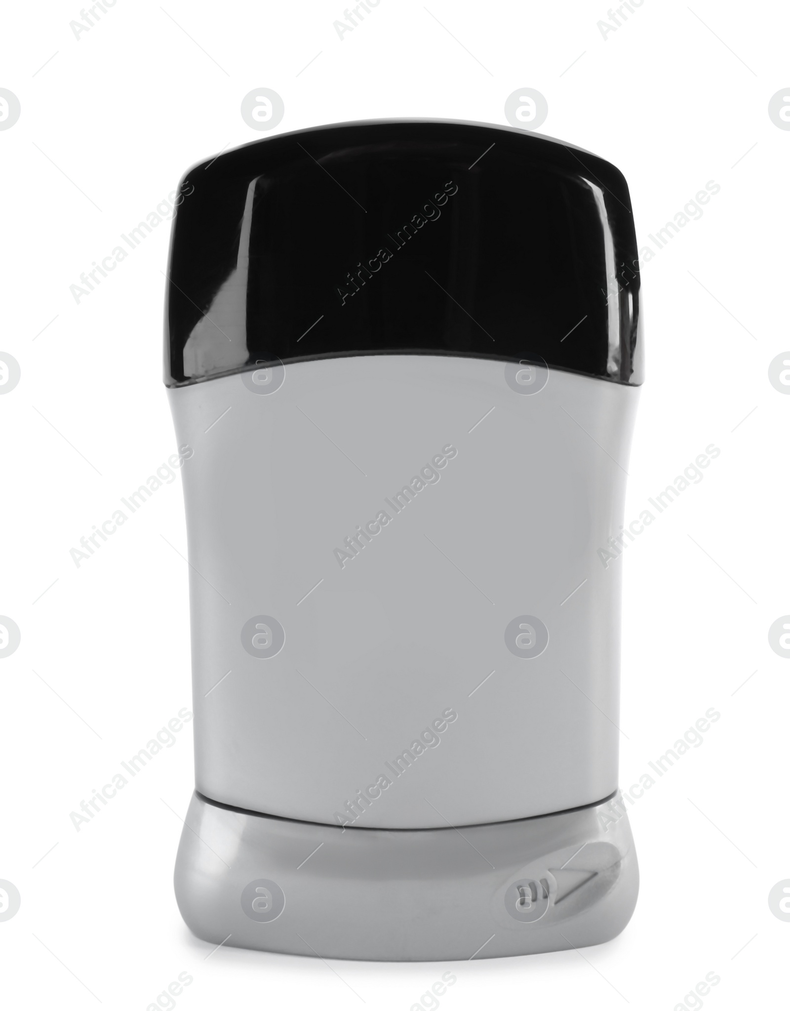 Photo of Blank plastic deodorant container on white background