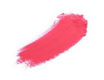 Photo of Swatch of lipstick isolated on white, top view