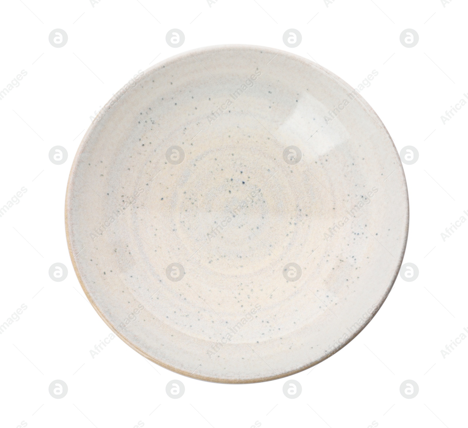 Photo of Clean empty ceramic bowl isolated on white, top view