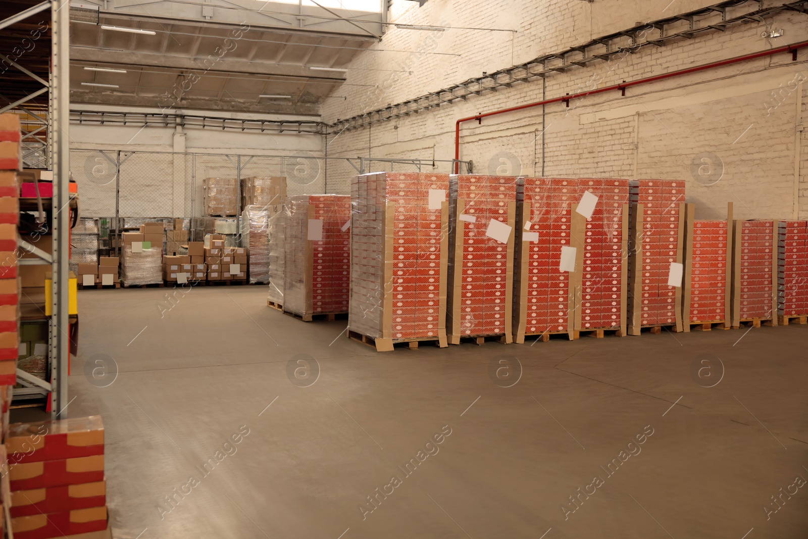 Image of Warehouse with lots of products. Wholesale business