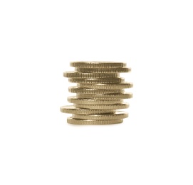 Stack of coins on white background. Investment concept