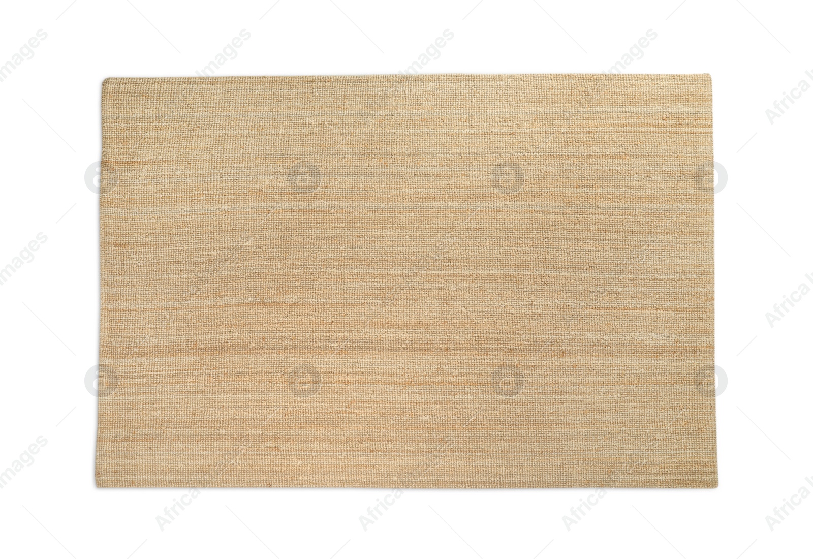 Photo of Beige carpet on wooden floor, top view