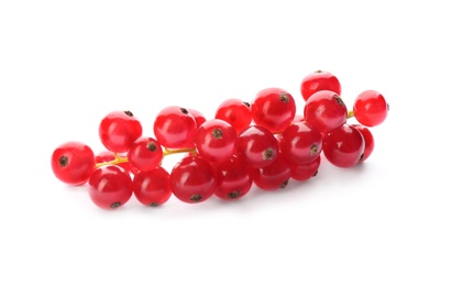 Delicious ripe red currants isolated on white