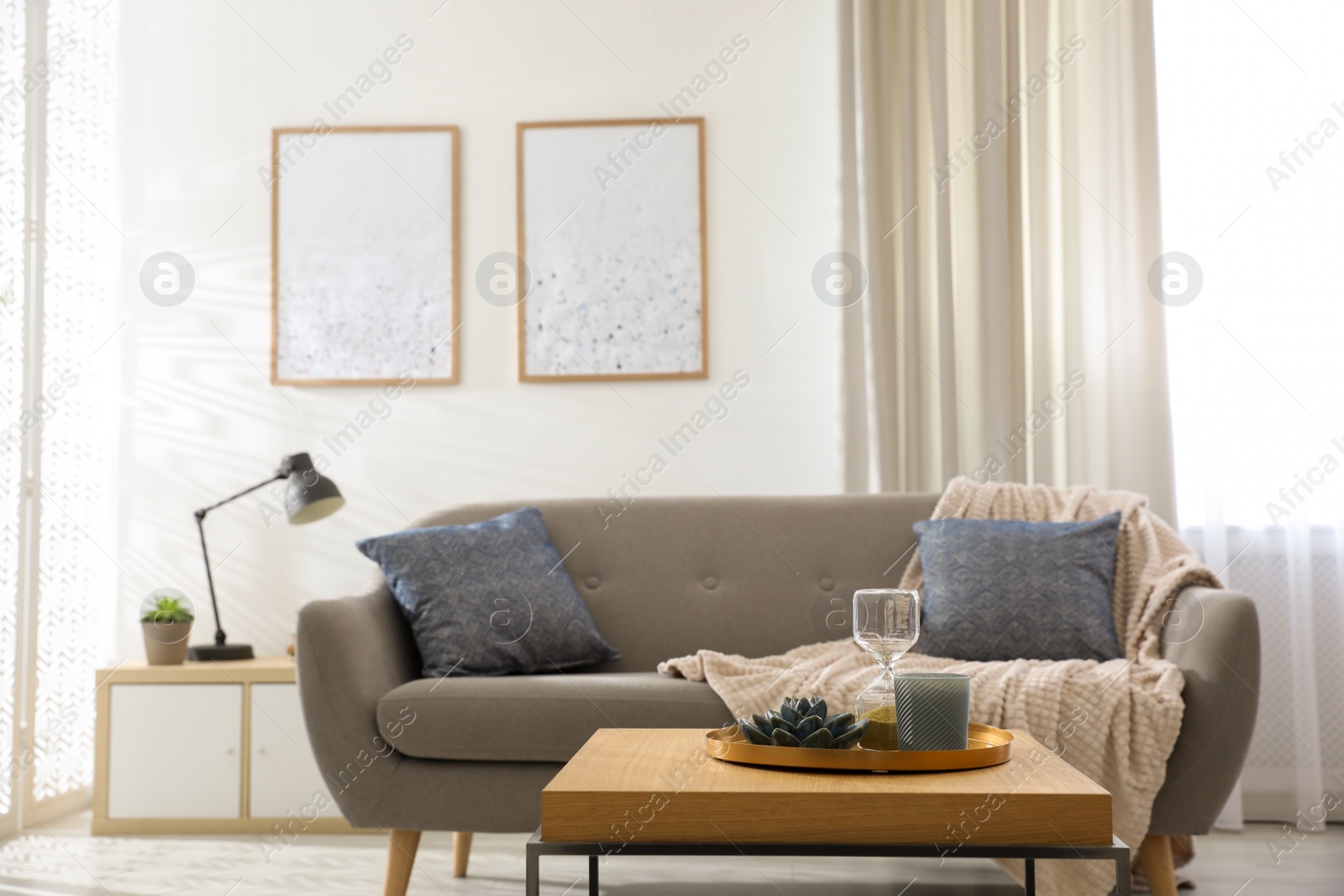 Photo of Modern living room interior with comfortable sofa