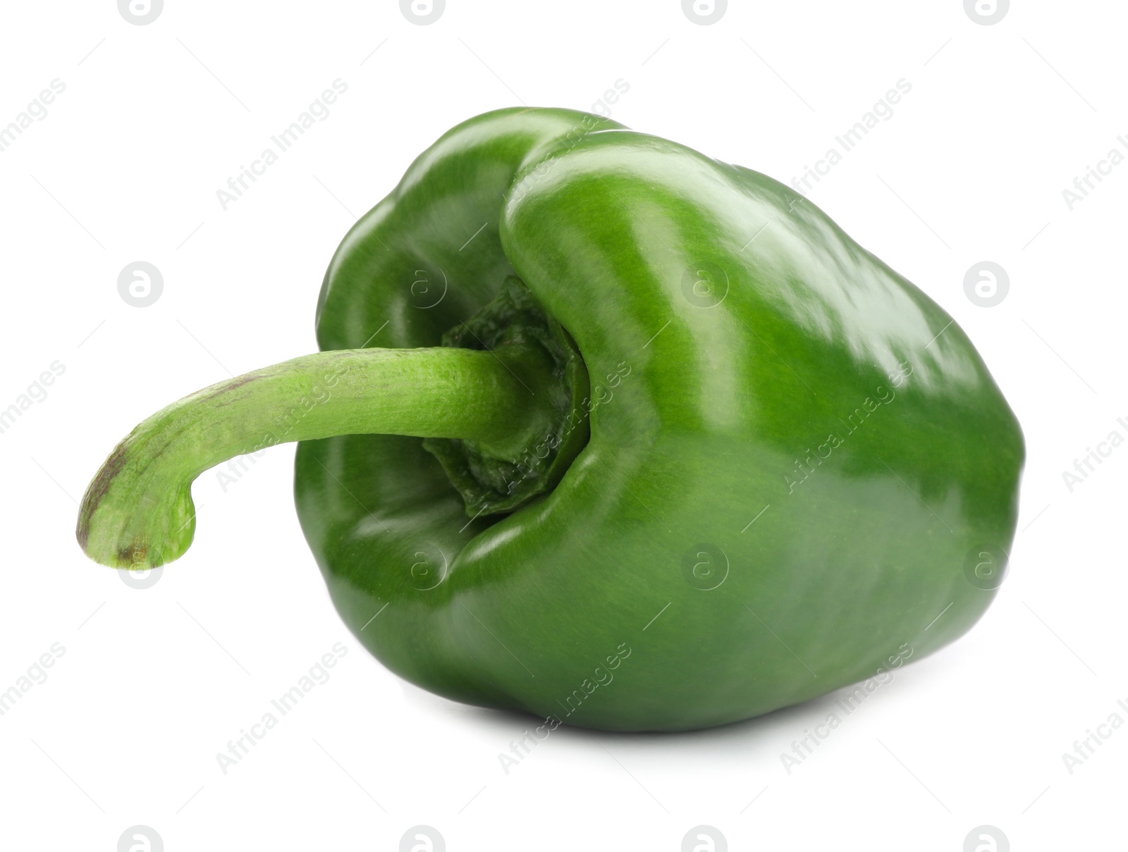 Photo of Ripe green bell pepper on white background