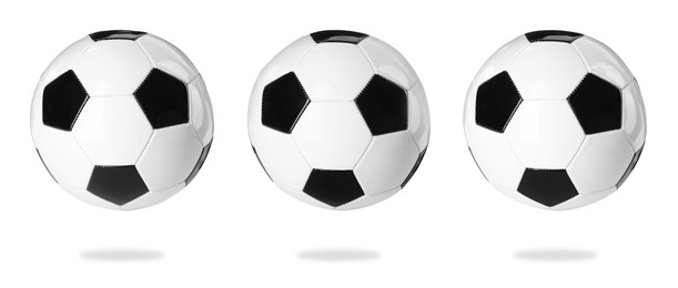 Image of Soccer ball isolated on white, different sides