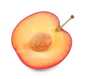 Photo of Halfripe cherry plum isolated on white