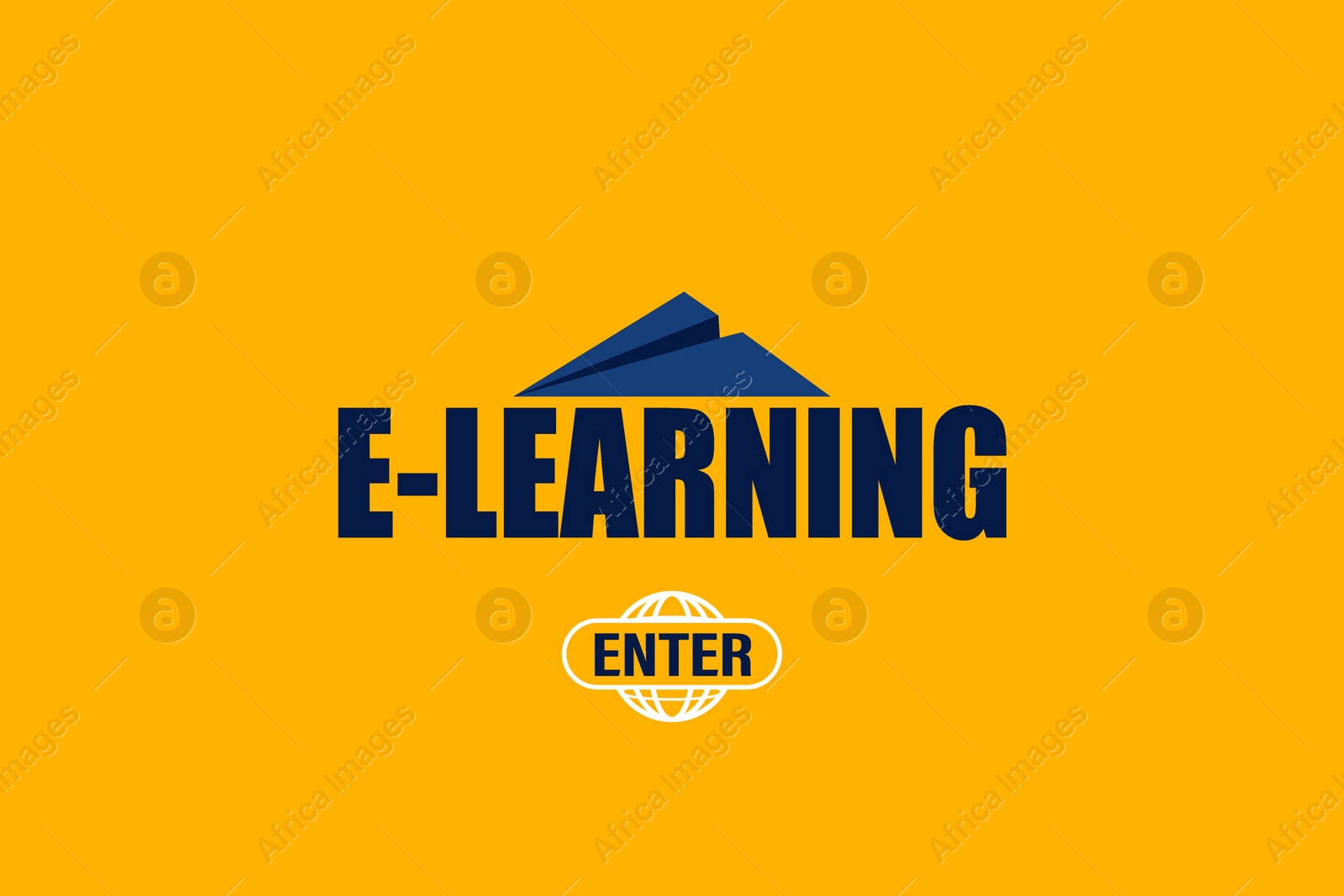 Illustration of Home page of website E- Learning. Illustration