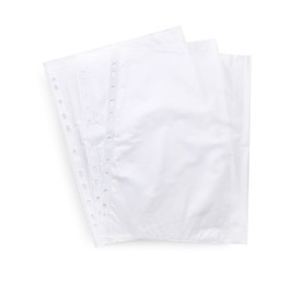 Photo of Punched pockets isolated on white, top view