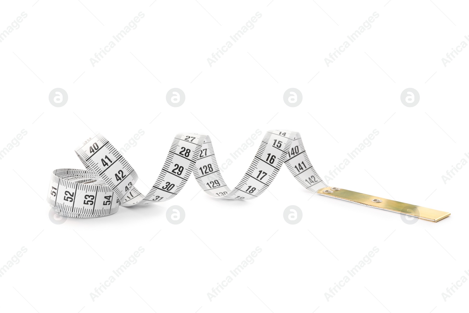 Photo of New long measuring tape isolated on white