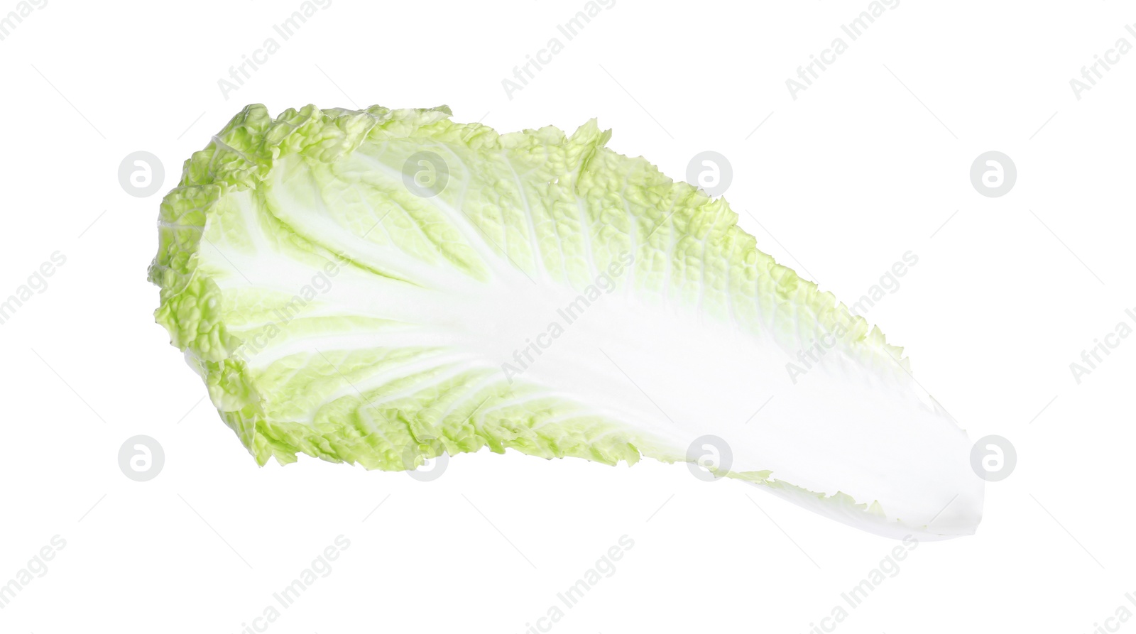 Photo of Leaf of napa cabbage isolated on white