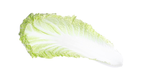 Photo of Leaf of napa cabbage isolated on white