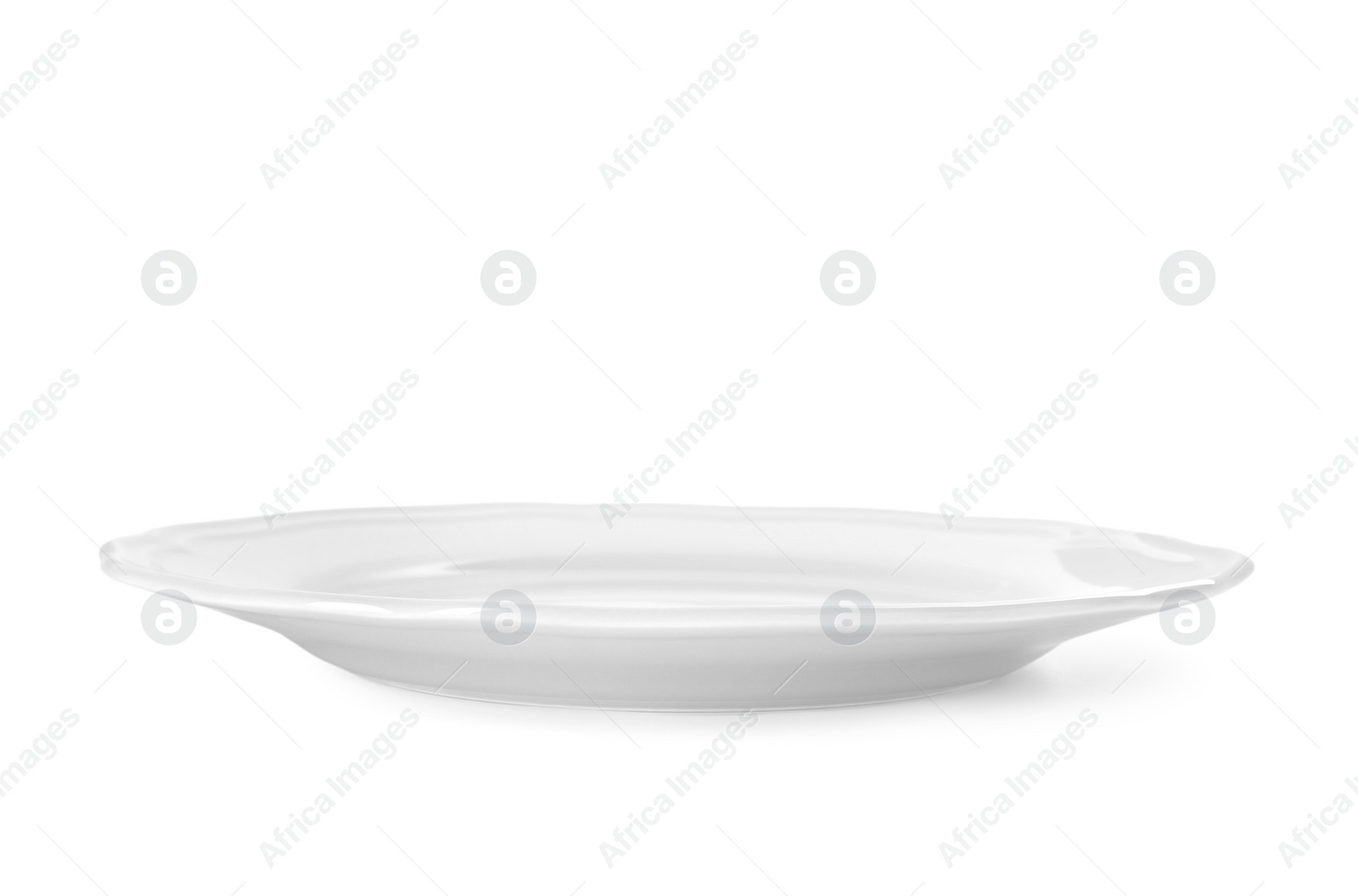 Photo of One beautiful grey plate isolated on white