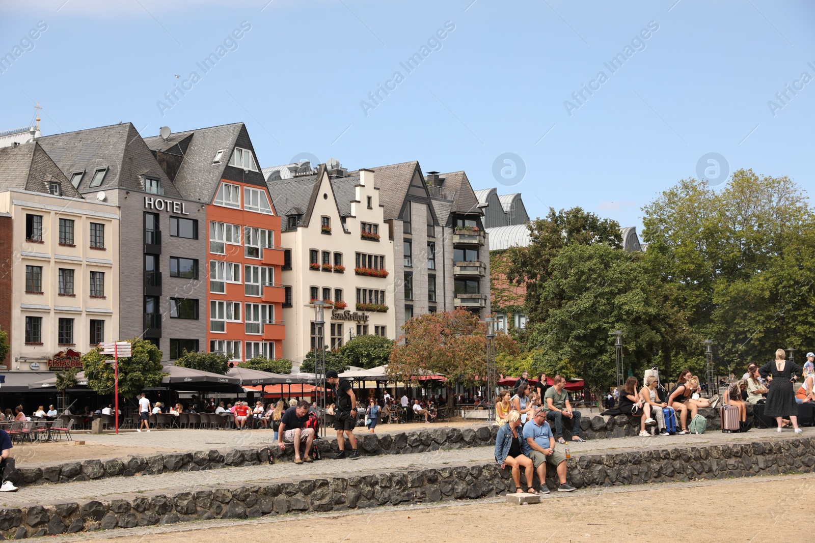 Photo of Cologne, Germany - August 28, 2022: Beautiful residential buildings on city street