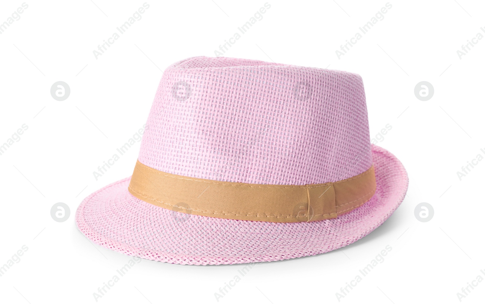 Photo of Summer hat on white background. Beach object