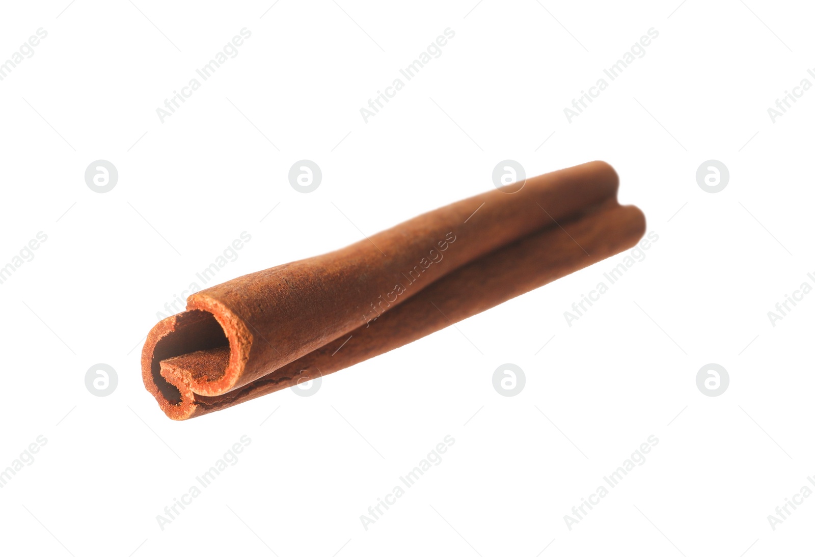 Photo of One aromatic cinnamon stick isolated on white