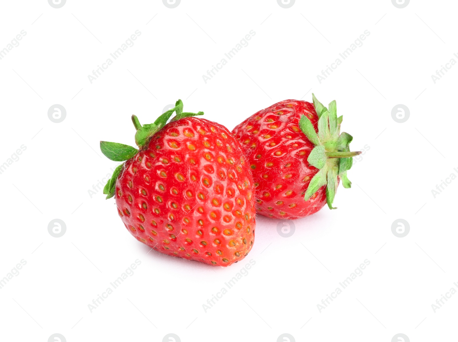 Photo of Fresh ripe red strawberries isolated on white