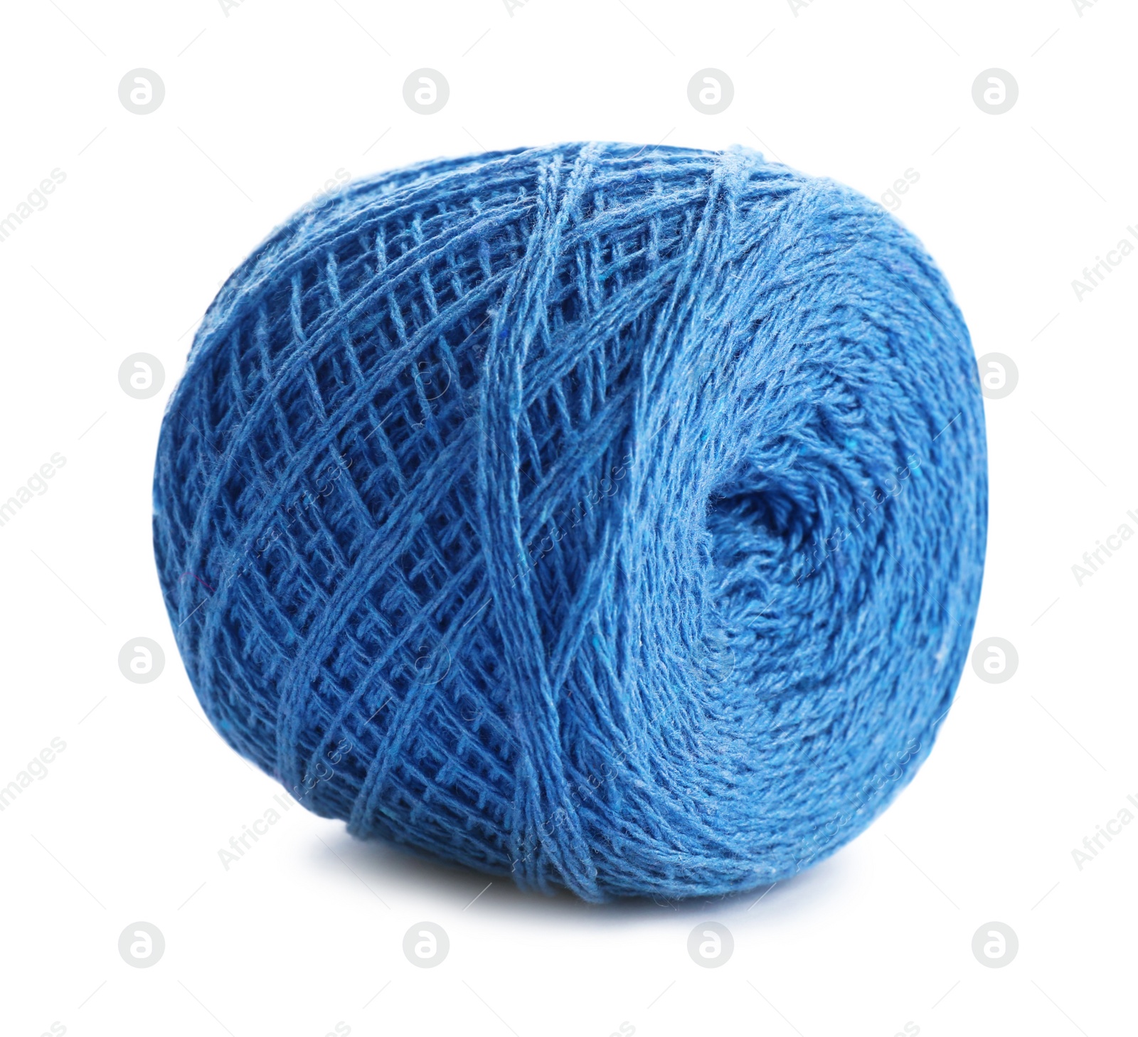 Photo of Clew of color knitting thread on white background