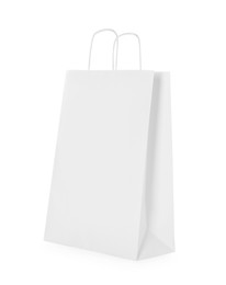 One paper shopping bag isolated on white