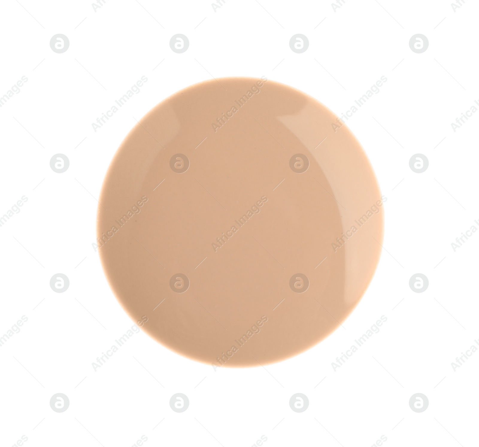 Photo of Drop of liquid skin foundation isolated on white, top view