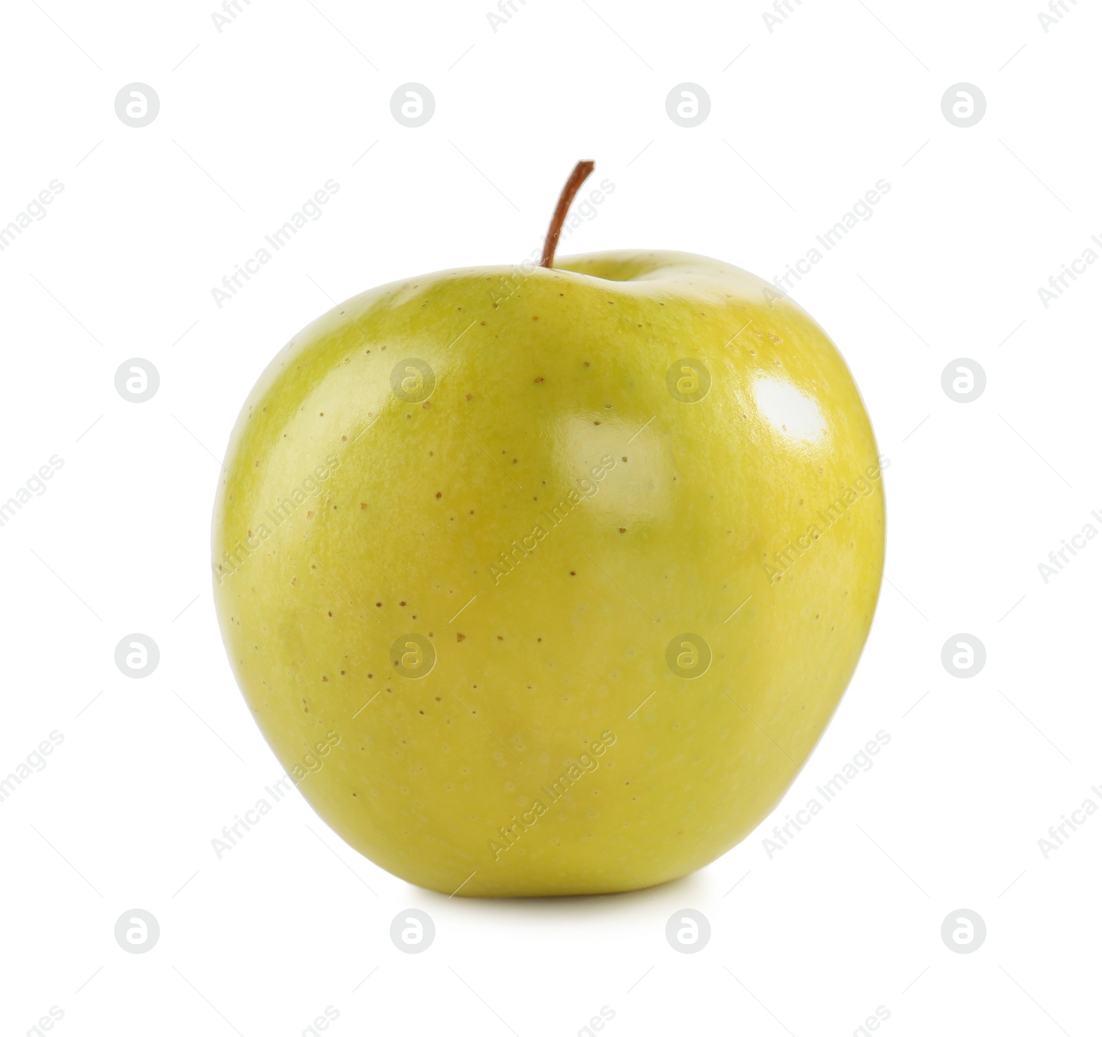 Photo of Fresh juicy yellow apple isolated on white