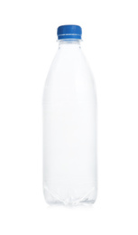 Empty bottle isolated on white. Plastic recycling