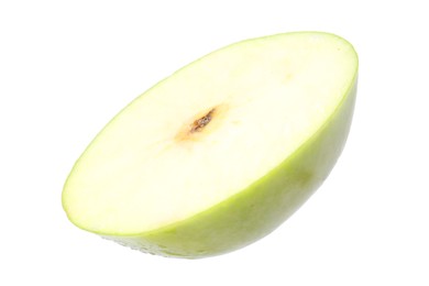 Photo of Piece of ripe green apple isolated on white