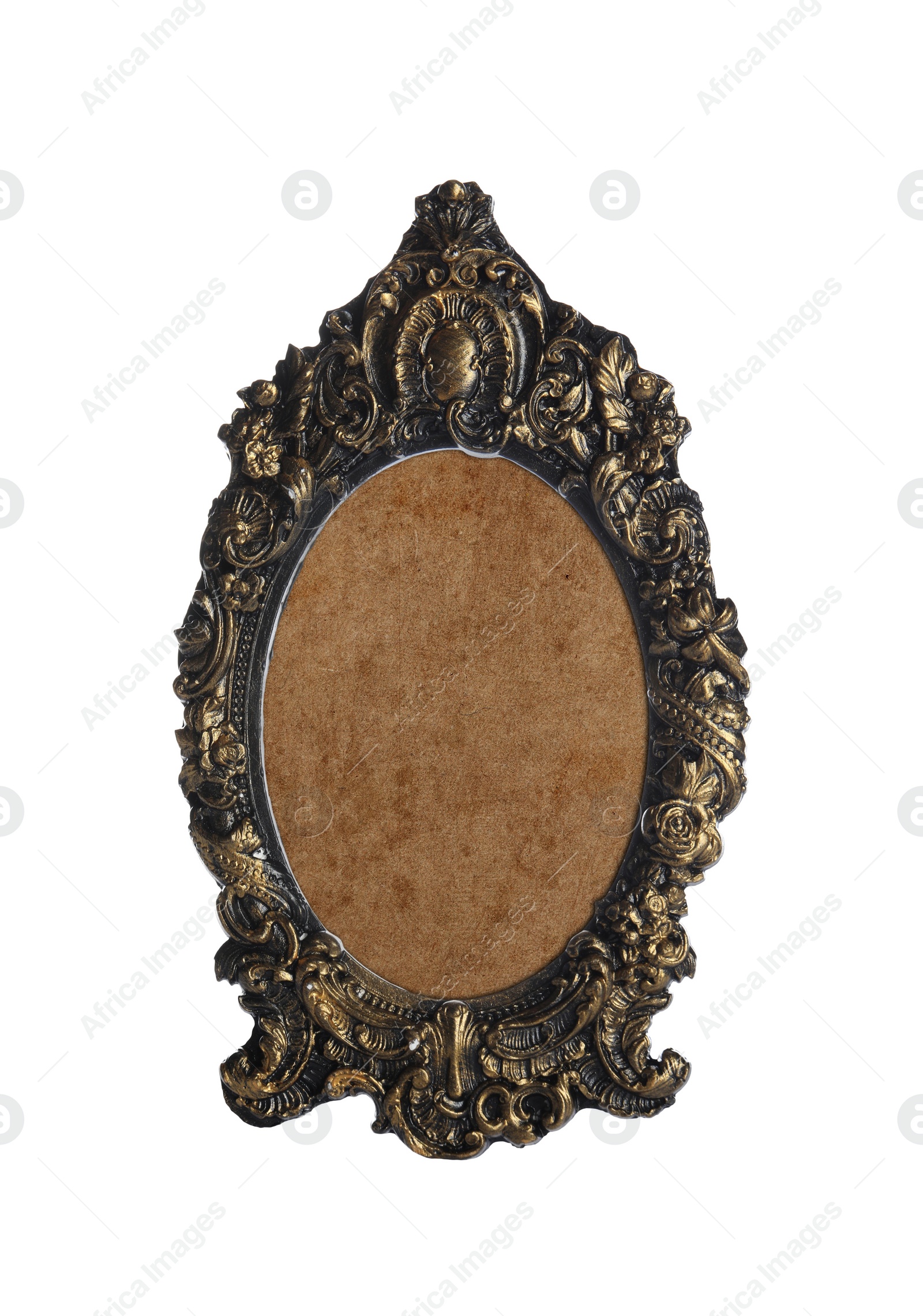 Image of Beautiful empty vintage frame isolated on white