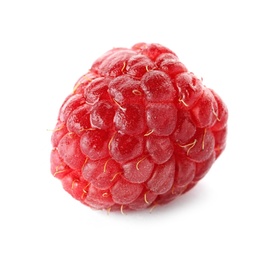 Photo of Delicious fresh ripe raspberry on white background