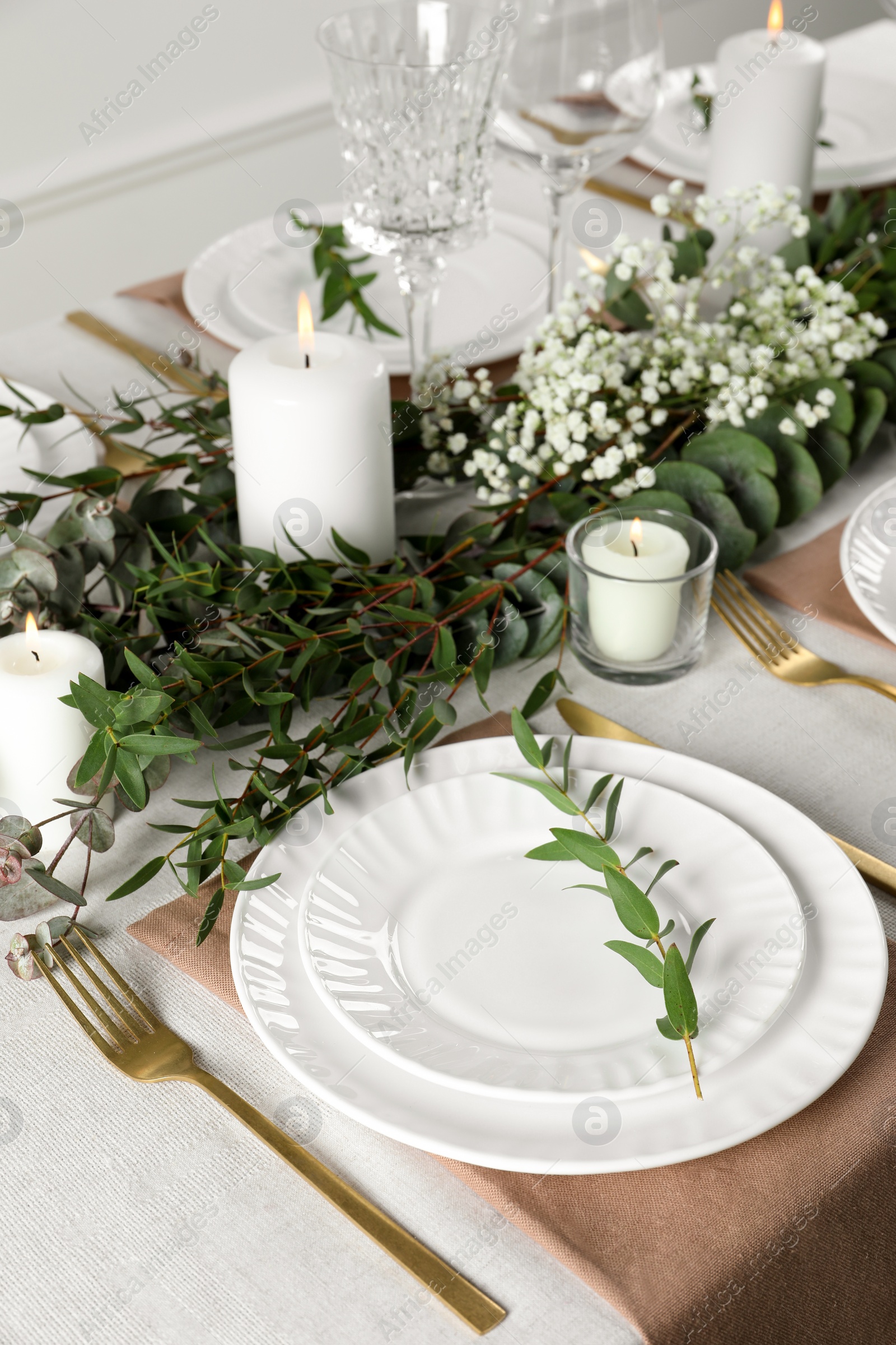 Photo of Stylish elegant table setting for festive dinner