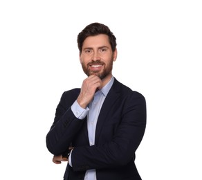 Portrait of smiling man on white background. Lawyer, businessman, accountant or manager