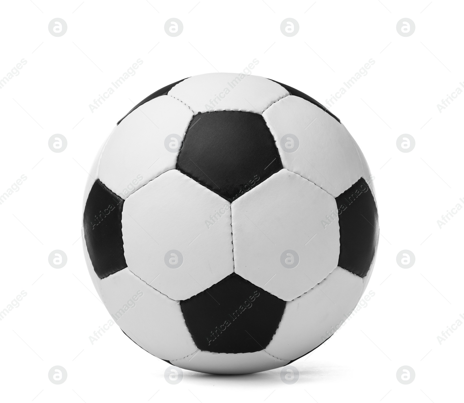 Photo of New soccer ball on white background. Football equipment