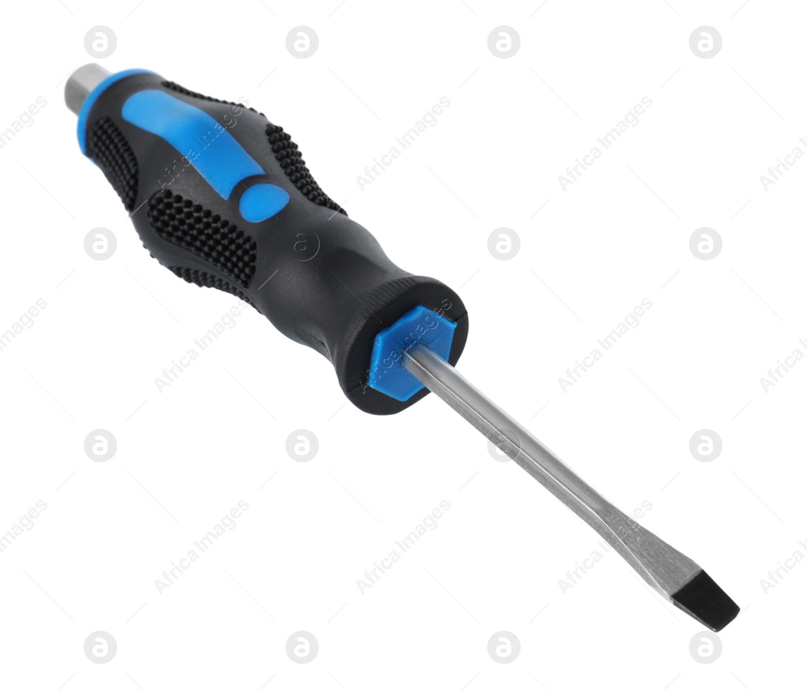 Photo of One screwdriver with color handle isolated on white