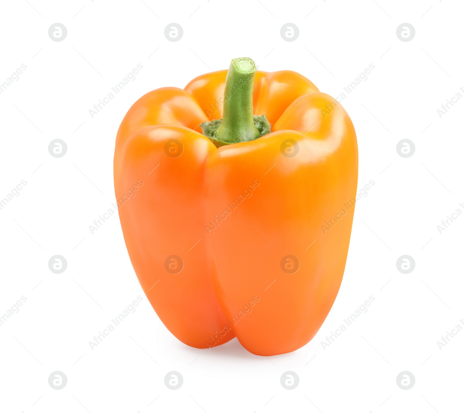 Photo of Ripe orange bell pepper isolated on white