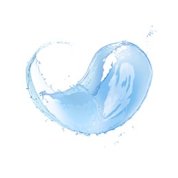 Illustration of Splash of fresh water in shape of heart isolated on white