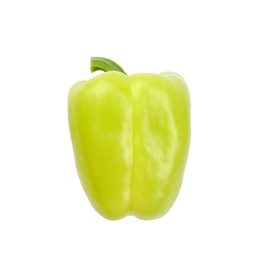 Photo of Ripe green bell pepper on white background
