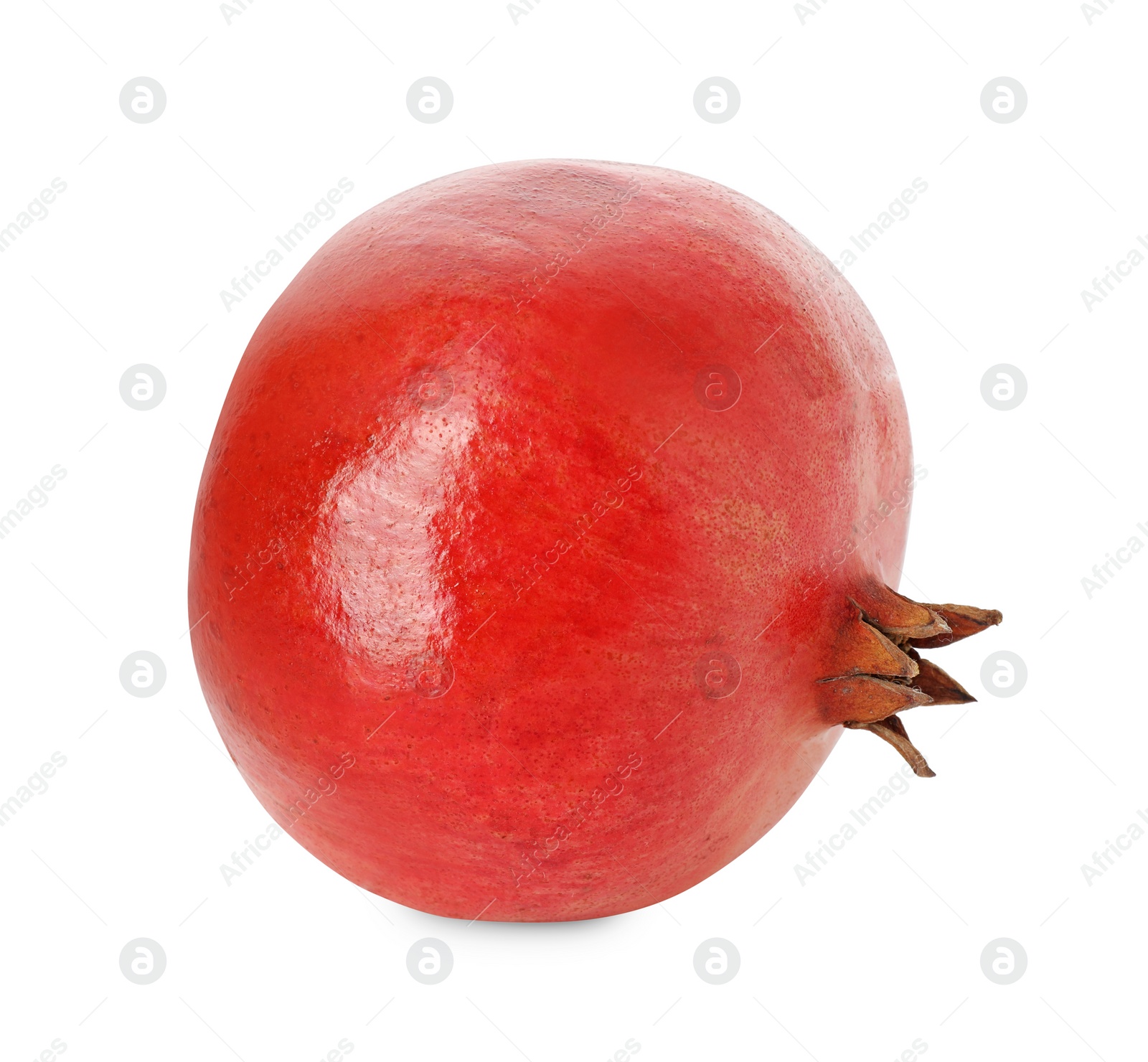 Photo of One fresh ripe pomegranate isolated on white