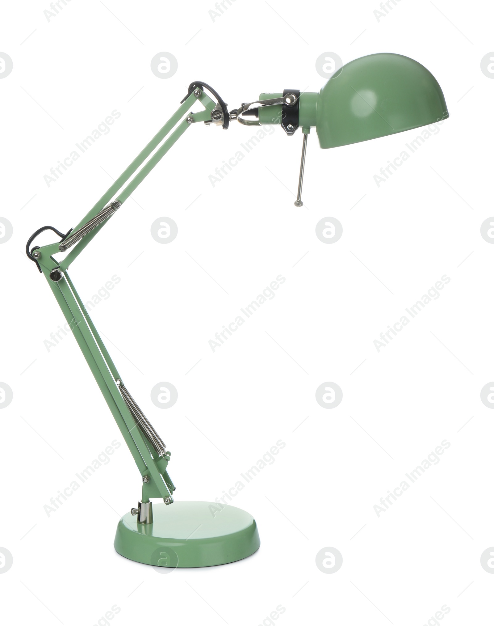 Photo of Stylish green table lamp isolated on white