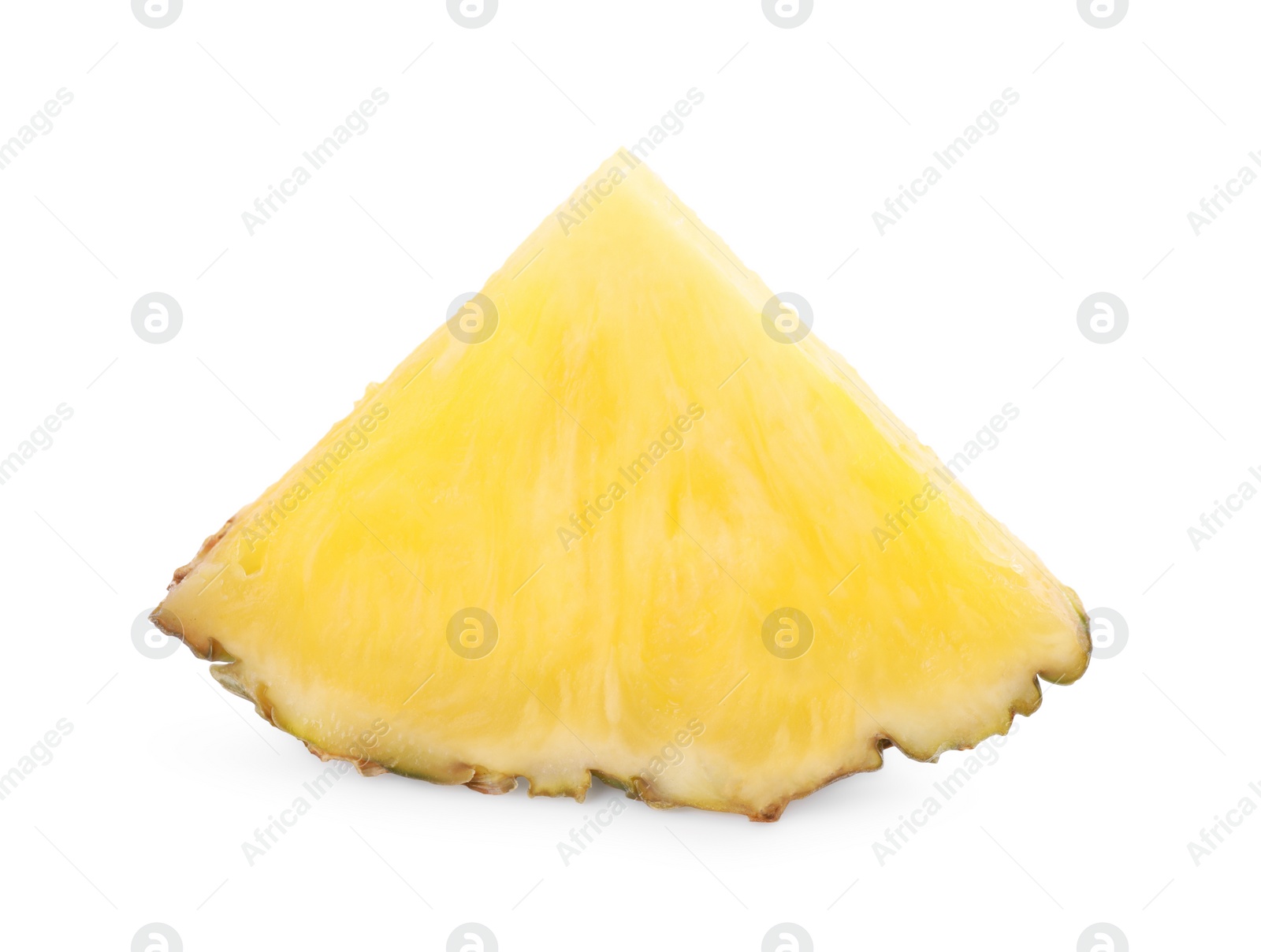 Photo of Piece of tasty ripe pineapple isolated on white