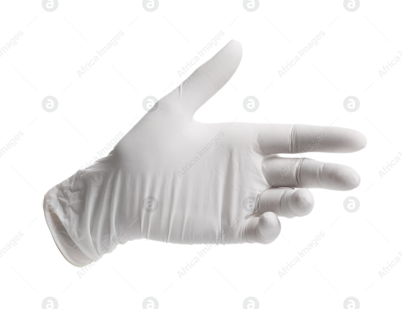 Image of One nitrile medical glove isolated on white