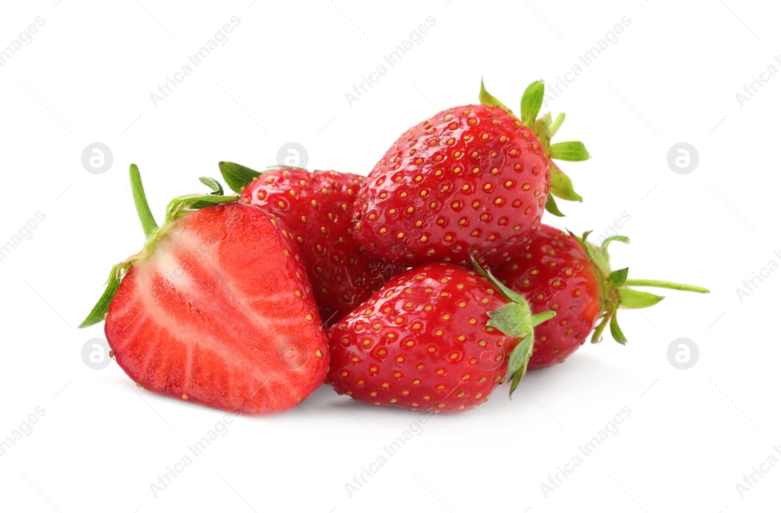 Photo of Delicious fresh ripe strawberries isolated on white