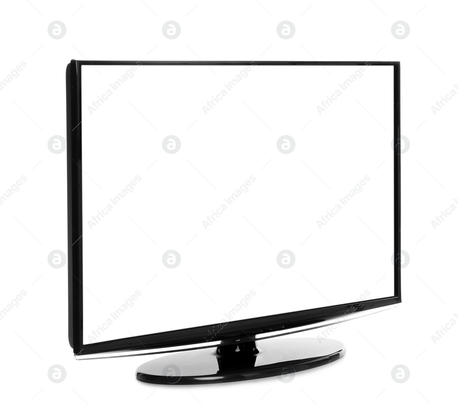 Image of Modern plasma TV on white background. Space for design