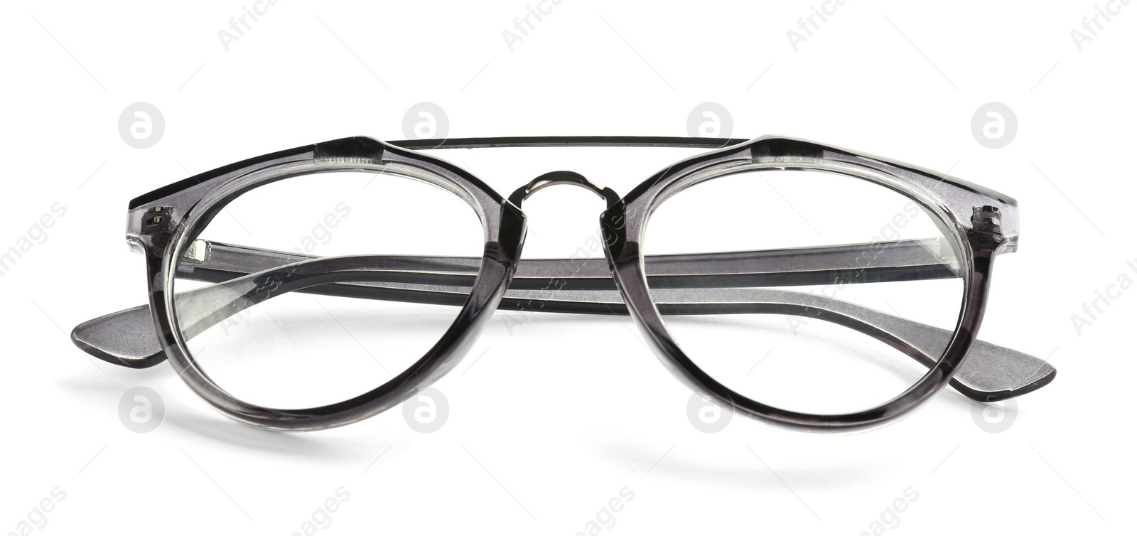 Glasses with corrective lenses on white background. Vision problem Photo of Glasses with corrective lenses on white background. Vision problem