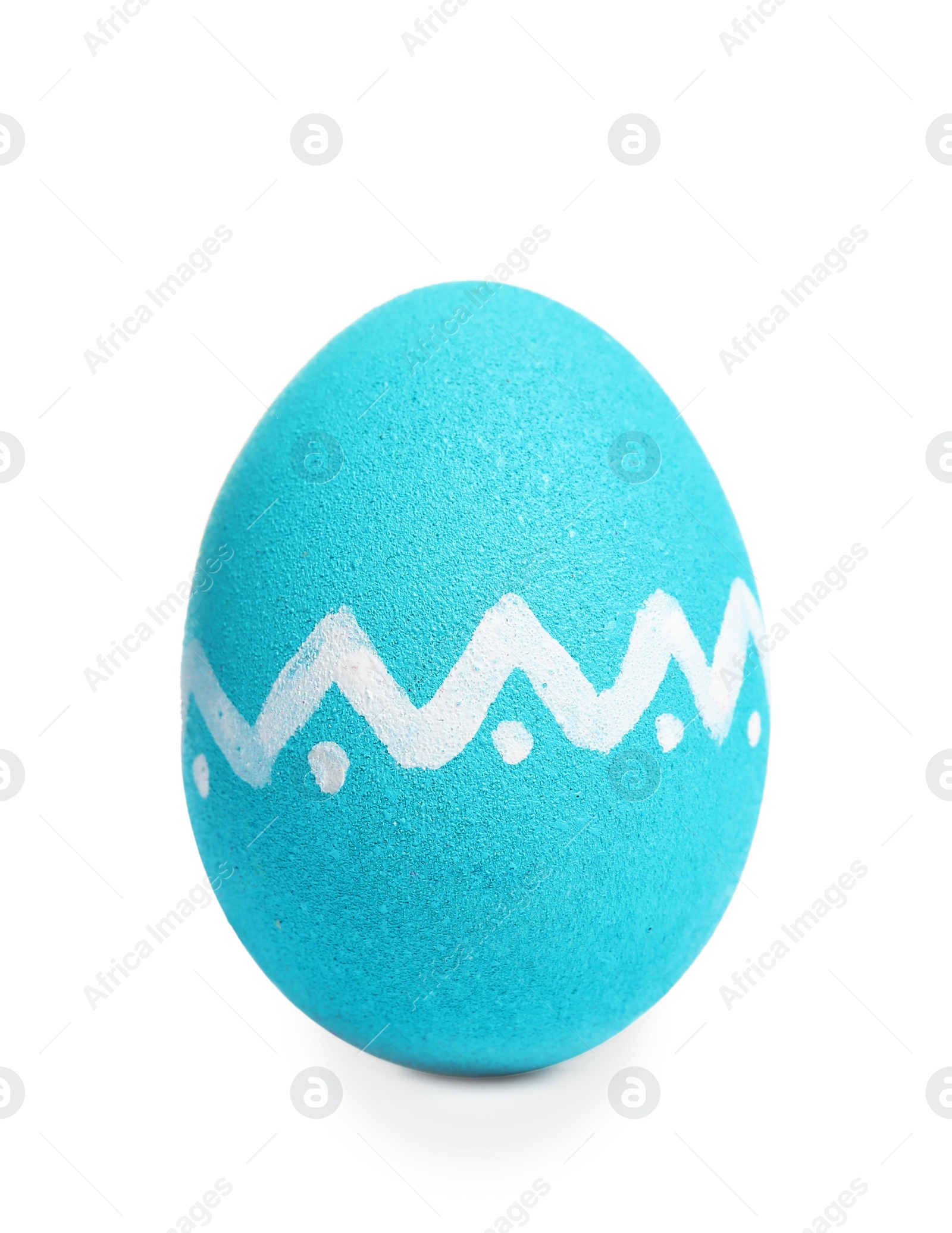 Photo of Light blue egg for Easter celebration isolated on white